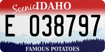 ID license plate E038797