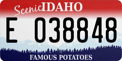 ID license plate E038848