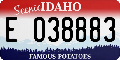 ID license plate E038883