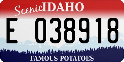 ID license plate E038918
