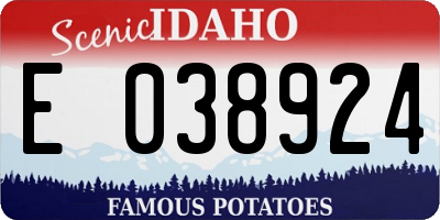 ID license plate E038924