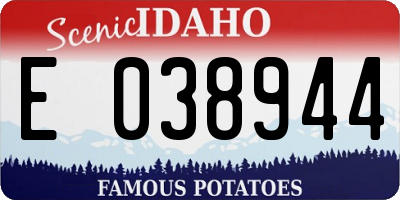 ID license plate E038944