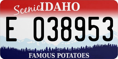 ID license plate E038953