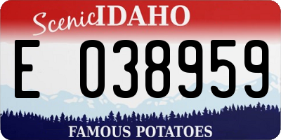 ID license plate E038959