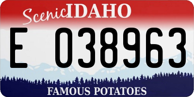ID license plate E038963
