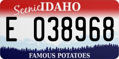 ID license plate E038968