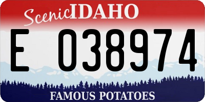 ID license plate E038974