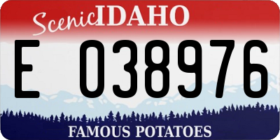 ID license plate E038976