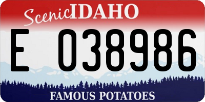 ID license plate E038986