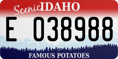 ID license plate E038988