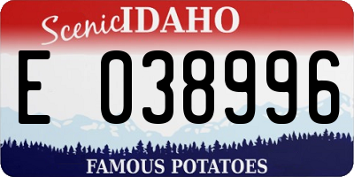 ID license plate E038996