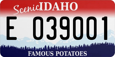 ID license plate E039001