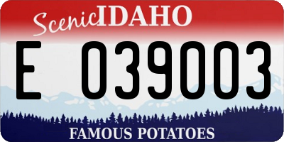 ID license plate E039003