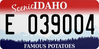 ID license plate E039004