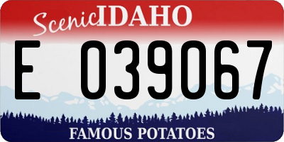 ID license plate E039067