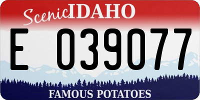 ID license plate E039077
