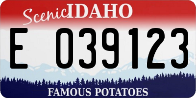 ID license plate E039123