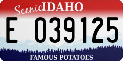 ID license plate E039125