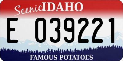 ID license plate E039221
