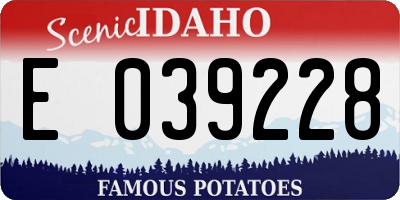 ID license plate E039228