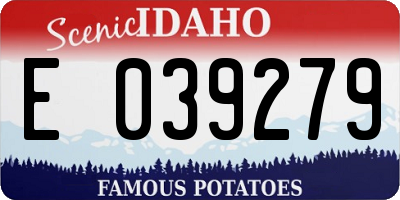 ID license plate E039279