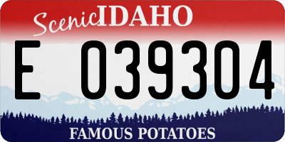 ID license plate E039304
