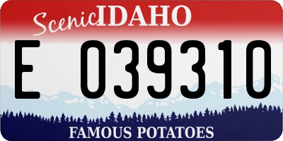 ID license plate E039310