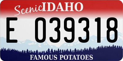 ID license plate E039318