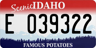ID license plate E039322