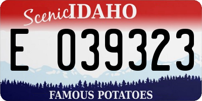 ID license plate E039323