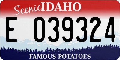 ID license plate E039324