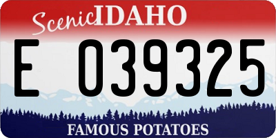 ID license plate E039325