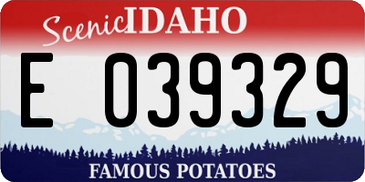 ID license plate E039329
