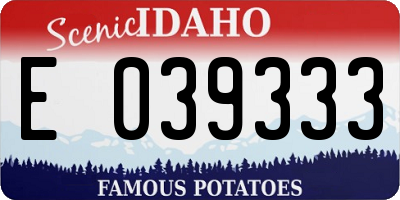ID license plate E039333