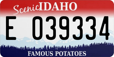 ID license plate E039334