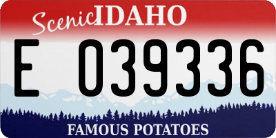 ID license plate E039336
