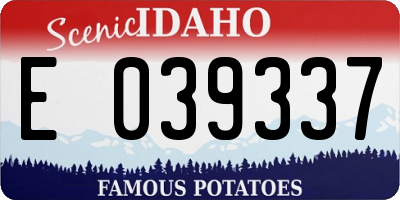 ID license plate E039337