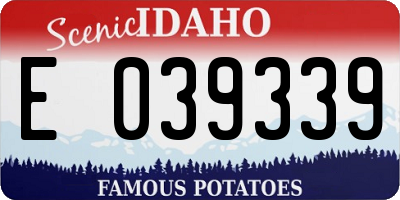 ID license plate E039339