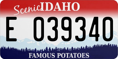 ID license plate E039340