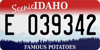 ID license plate E039342
