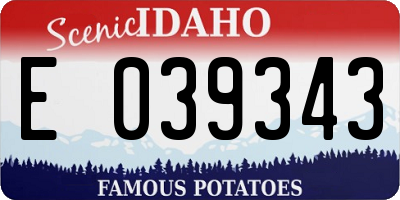 ID license plate E039343