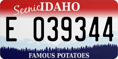 ID license plate E039344