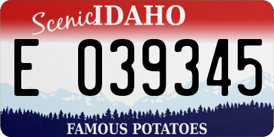 ID license plate E039345