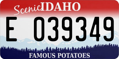 ID license plate E039349