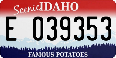 ID license plate E039353