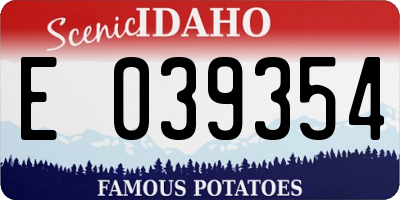 ID license plate E039354