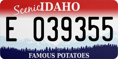 ID license plate E039355