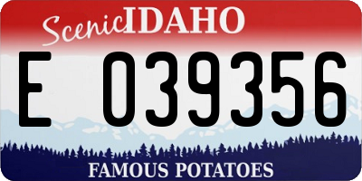 ID license plate E039356