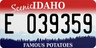 ID license plate E039359