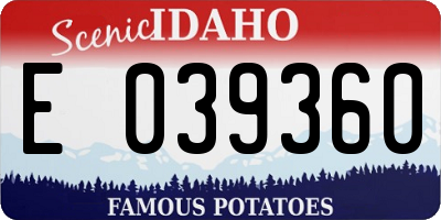 ID license plate E039360